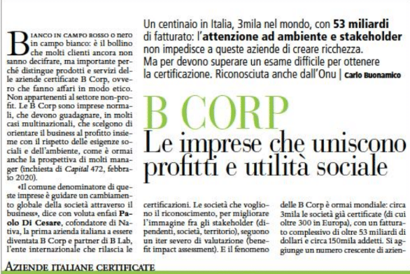 B Corp. Le imprese che uniscono profitti e utilità sociale