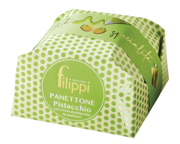 PANETTONE AL PISTACCHIO CON CREMA AL PISTACCHIO DA SPALMARE