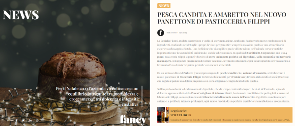 Pesca Candita e Amaretto nel nuovo Panettone di Pasticceria Filippi